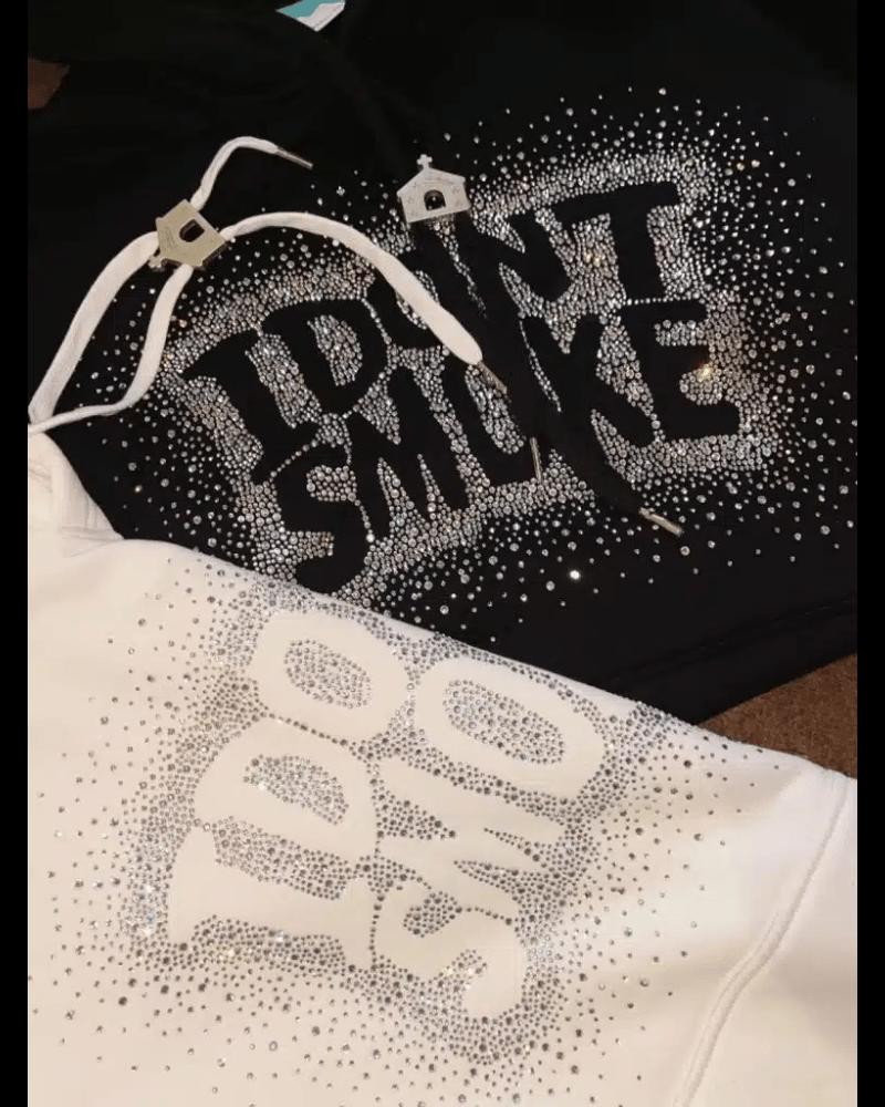 Effet gaufrage en relief « I Don't Smoke » sur textile