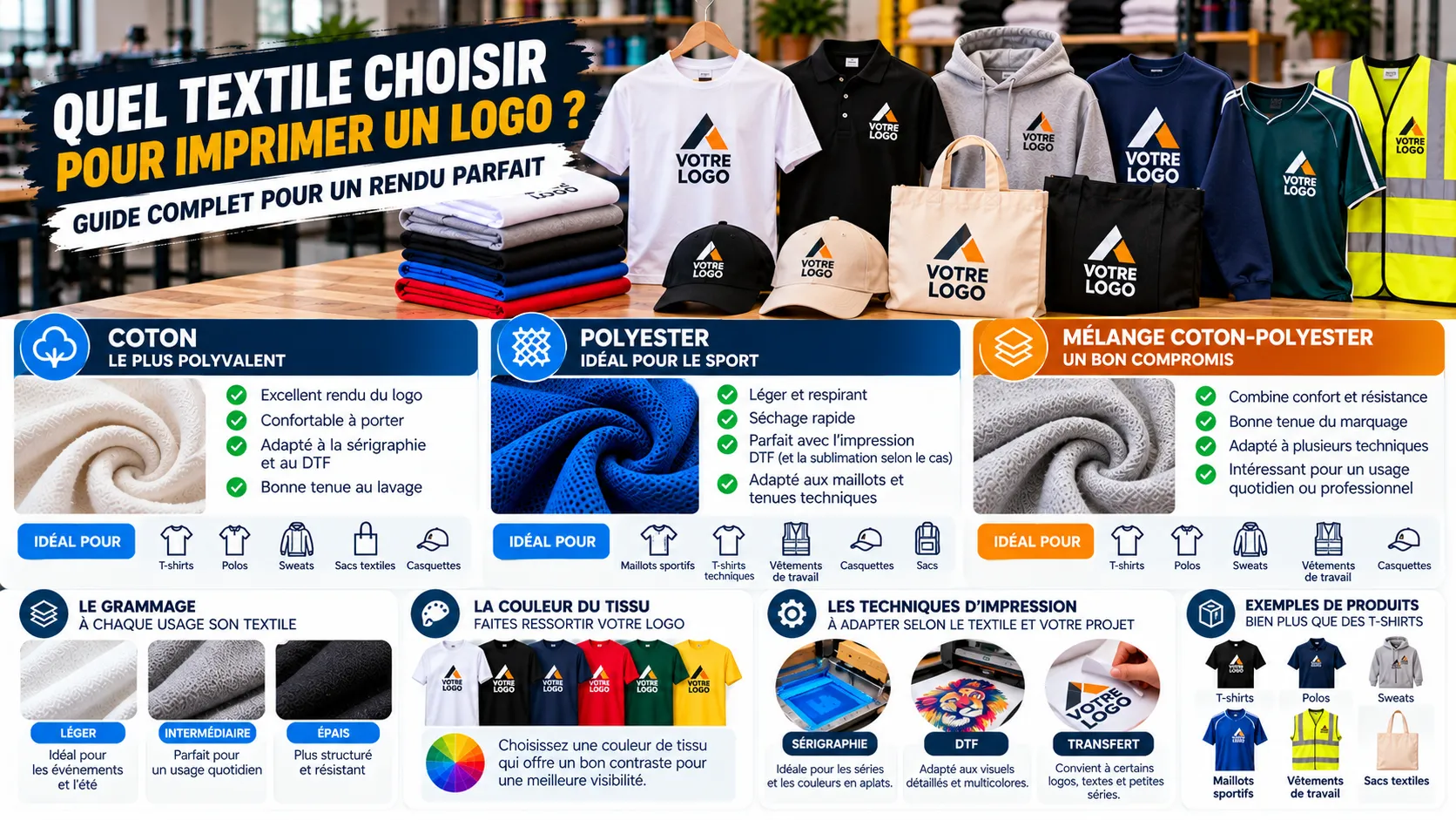 Quel textile choisir pour imprimer un logo