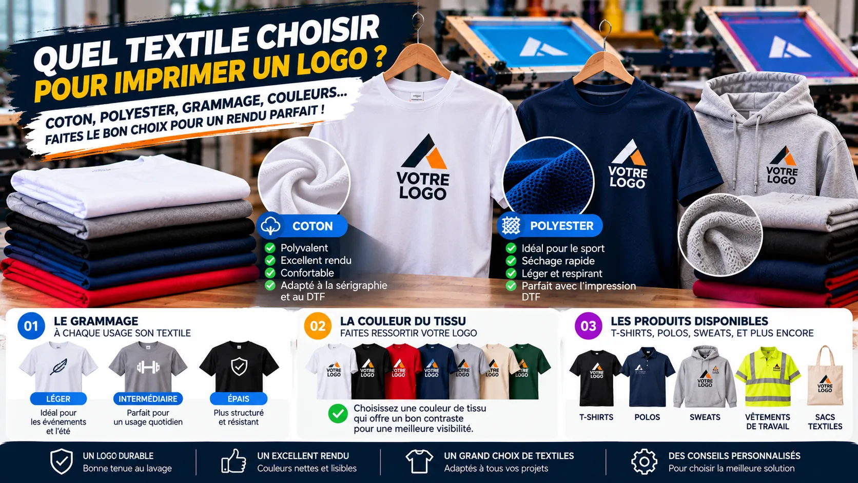 Quel textile choisir pour imprimer un logo