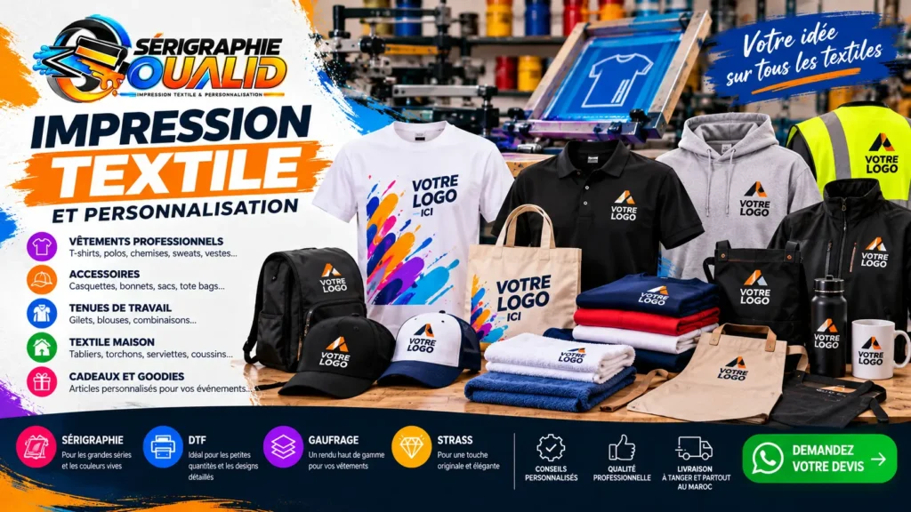 Impression textile et sérigraphie à Tanger : vêtements et accessoires personnalisés